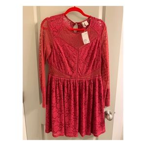 Red long sleeve dress